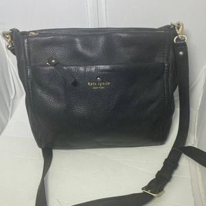 Kate Spade black leather crossbody shoulder bag